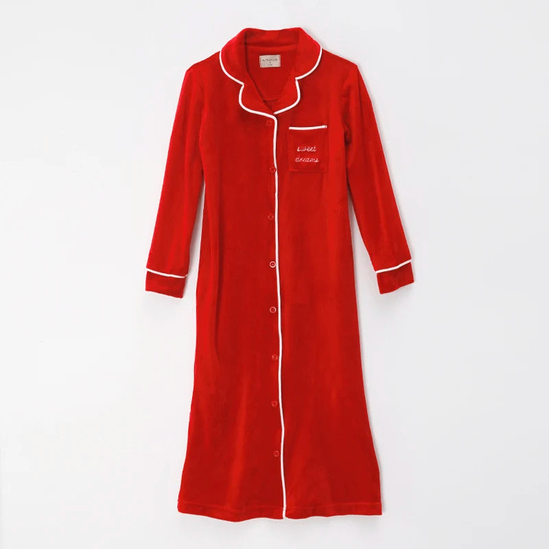 Ali Plus AW25 Grandfather Pjs Black And Red Ribbed Velour Brother And Sister Matches Clothing