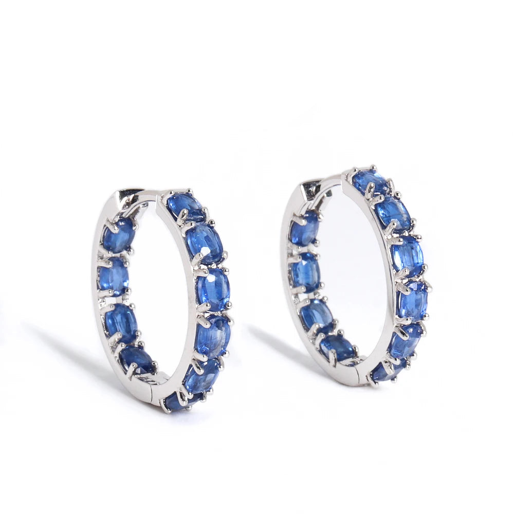 Classic design Natural blue Kyanite earrings 925 silver fine jewelry light luxury elegant birthday gifts for women and girls