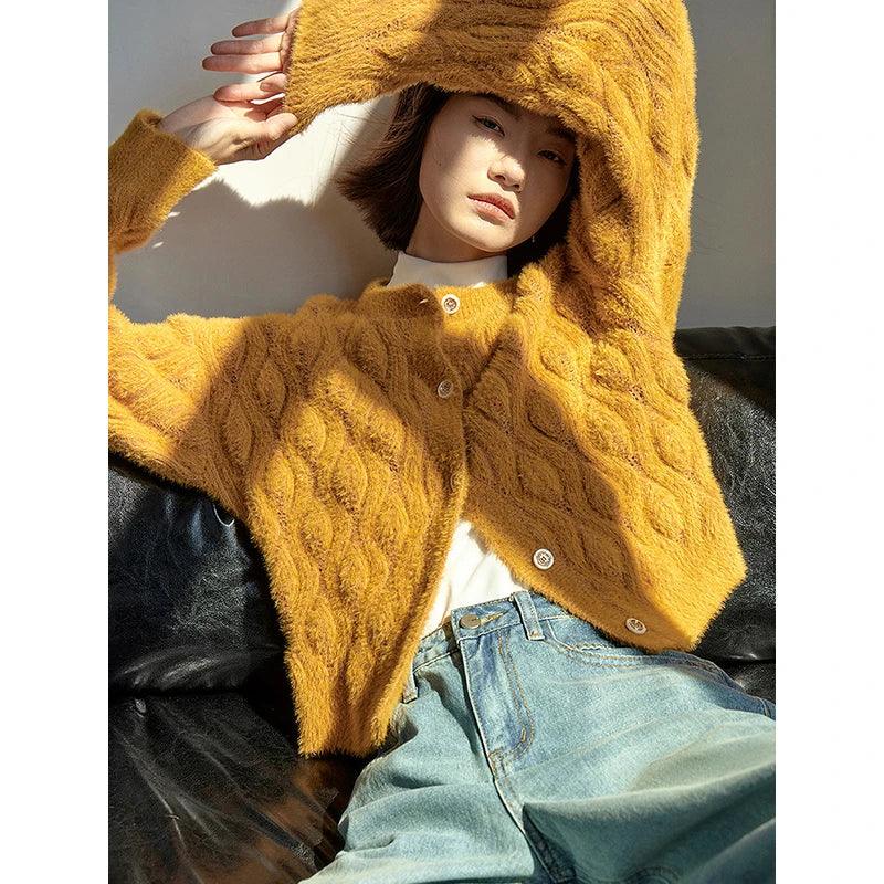 Women's Imitation Mink Wool Knitted Jacket