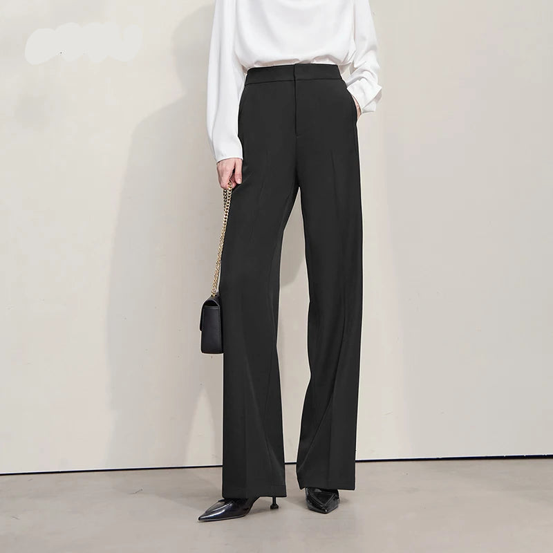Minimalist Women’s High-Waist Pants – Elegant Office Lady Loose Trousers 2025 Autumn Collection