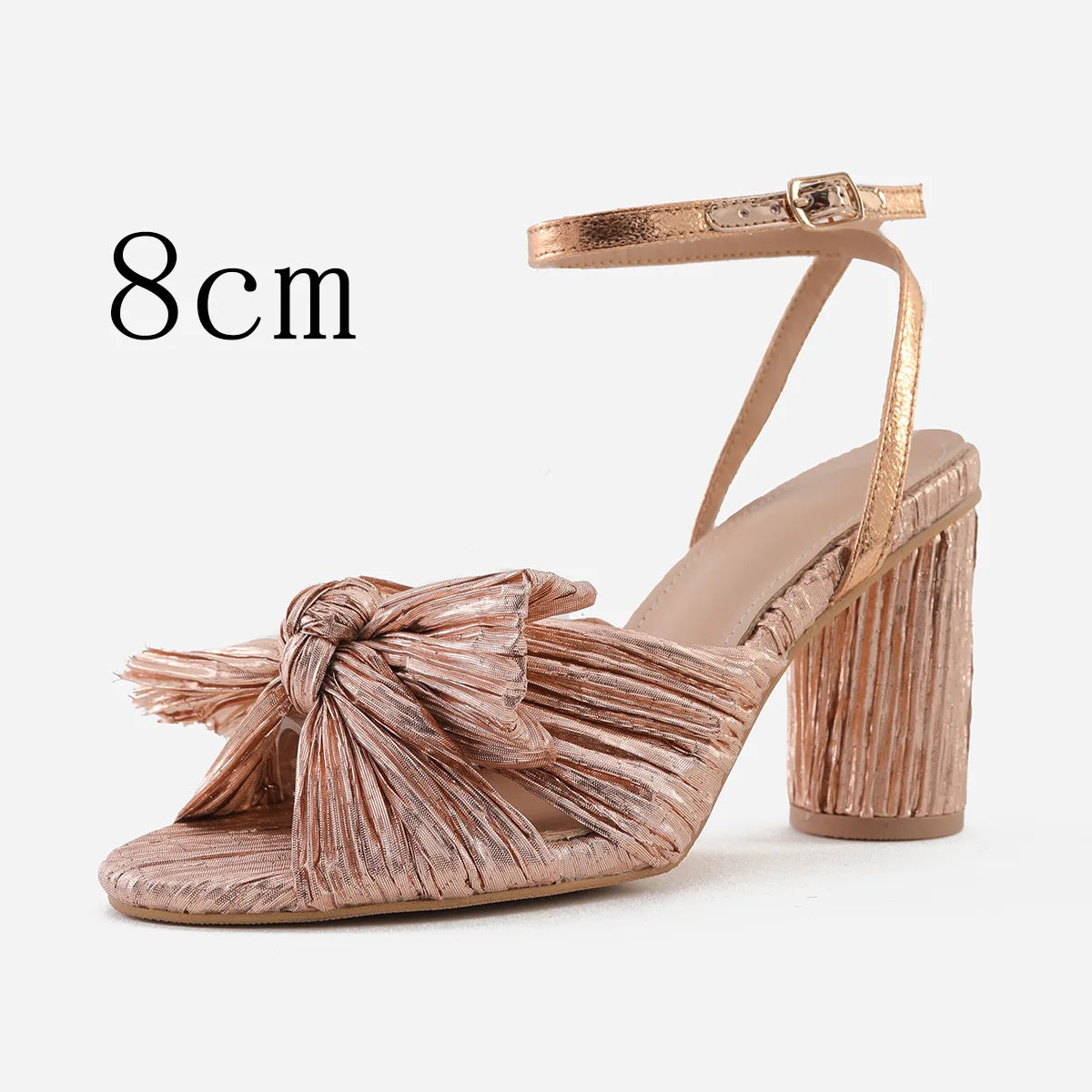 Cute Bow High Heel Sandals – Round Heel Formal Party Shoes for Women