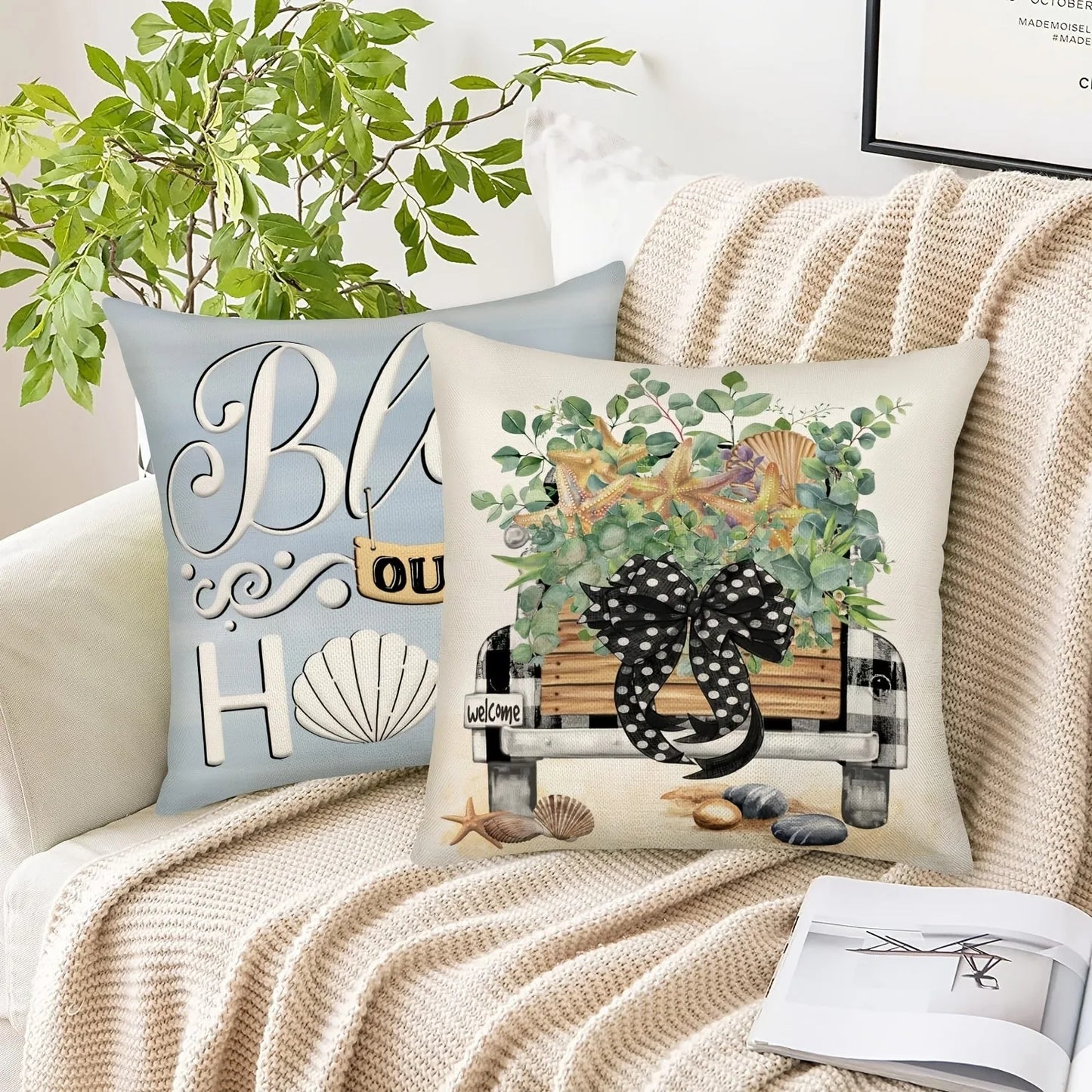 Bless Our Home Nautical Themed Pillow Covers