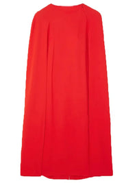 Chic O-neck Red Evening Dress with Cape Sleeves - Spring 2024 Collection