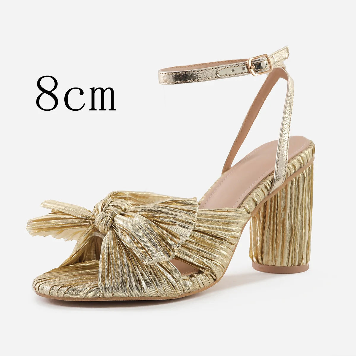 Cute Bow High Heel Sandals – Round Heel Formal Party Shoes for Women
