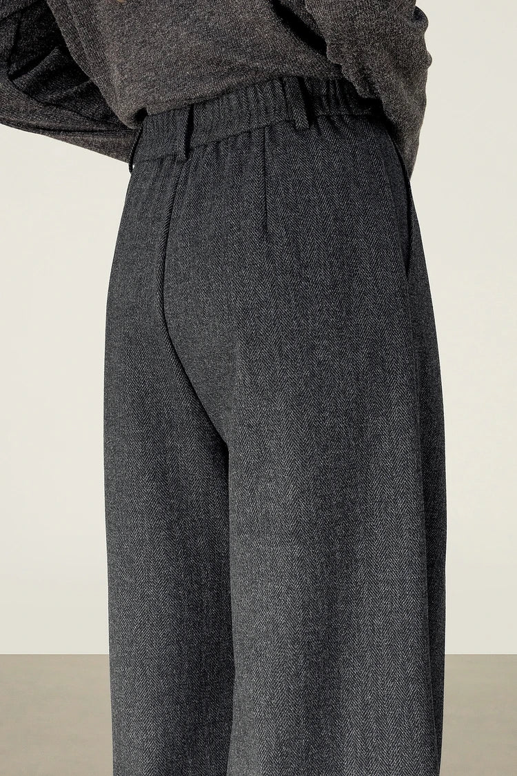 Elegant Knit Wide-Leg Pants – Autumn Office Casual Trousers for Women