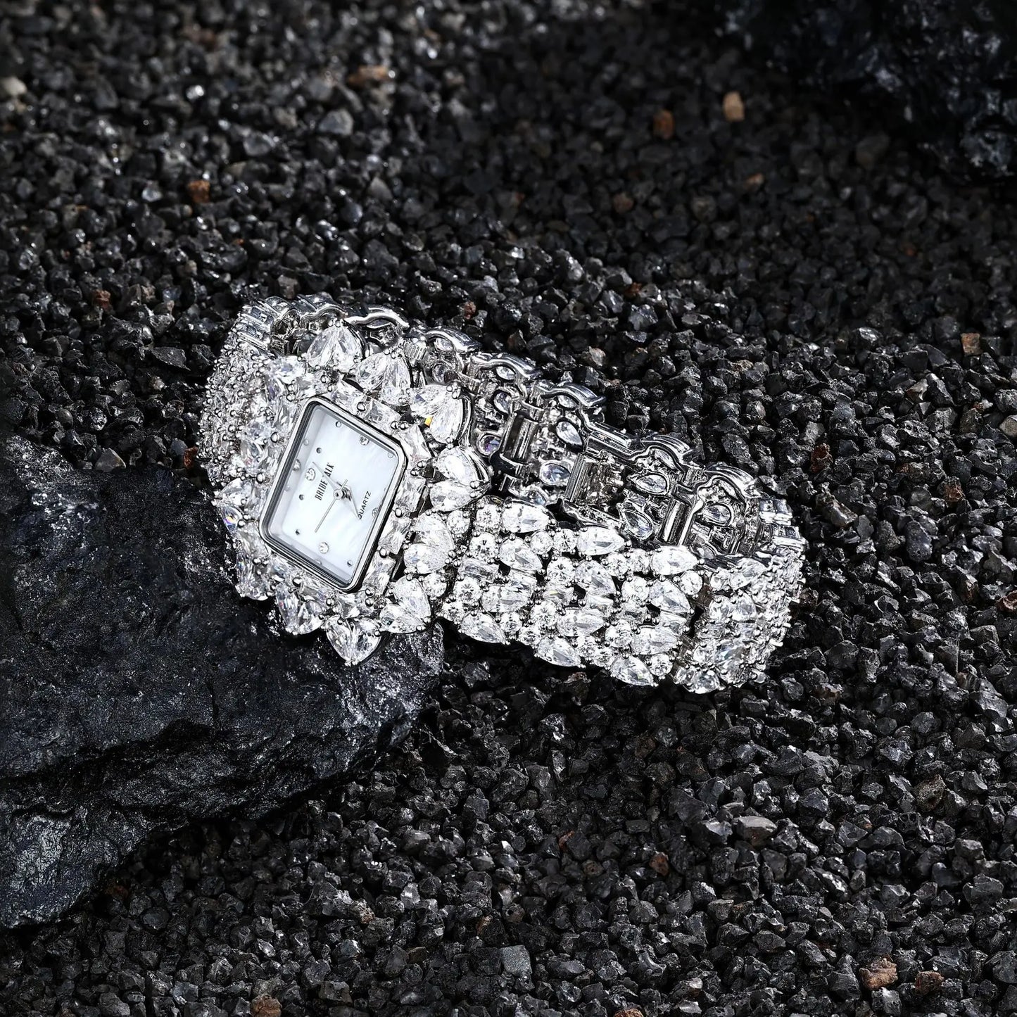 19cm Women's Full Crystal Watch AAA Cubic Zirconia Wedding Party Jewelry | Japan Movement