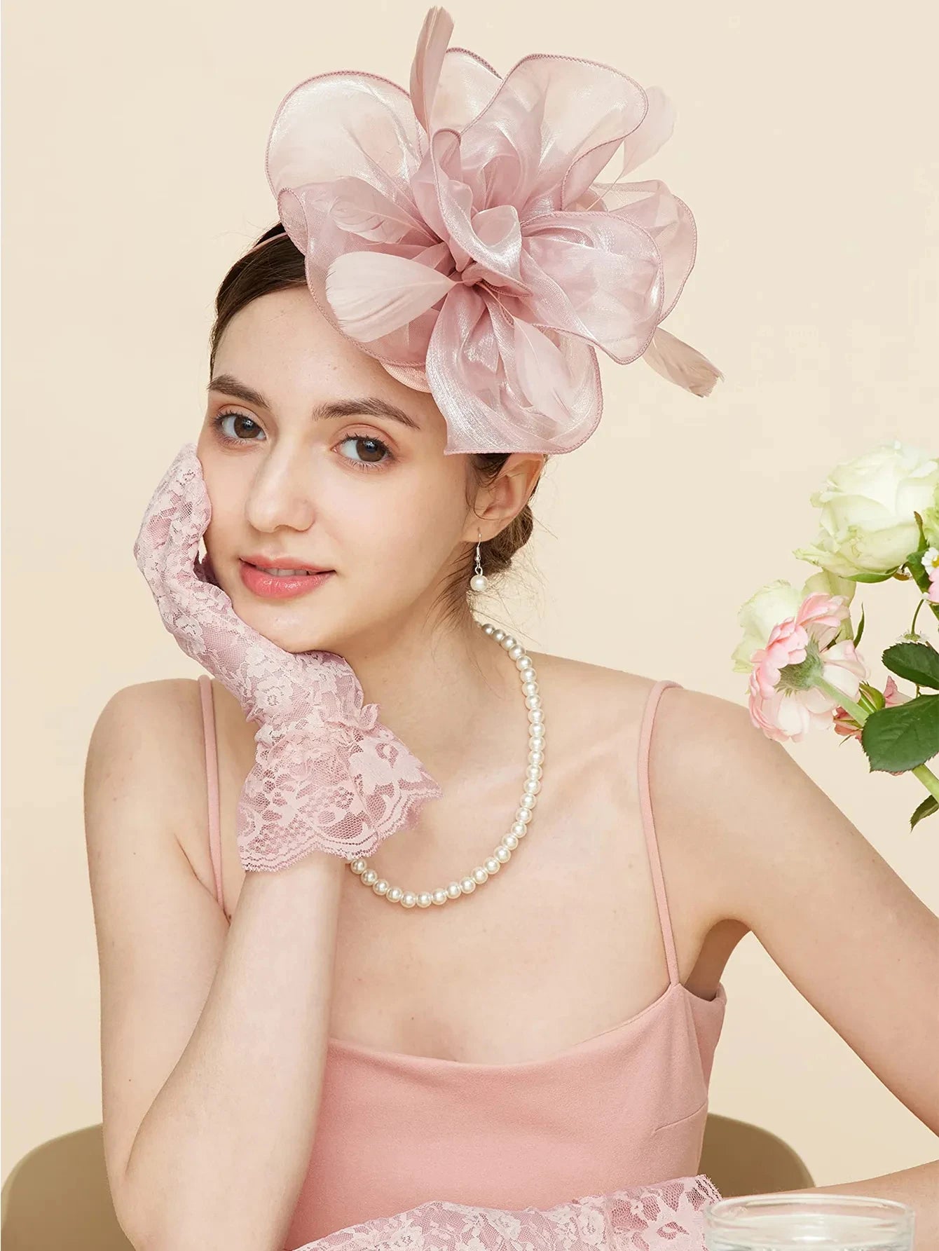 Fascinator Hats for Women  -  Feather Headwear for Tea Parties, Kentucky Derby, Weddings & Church Events