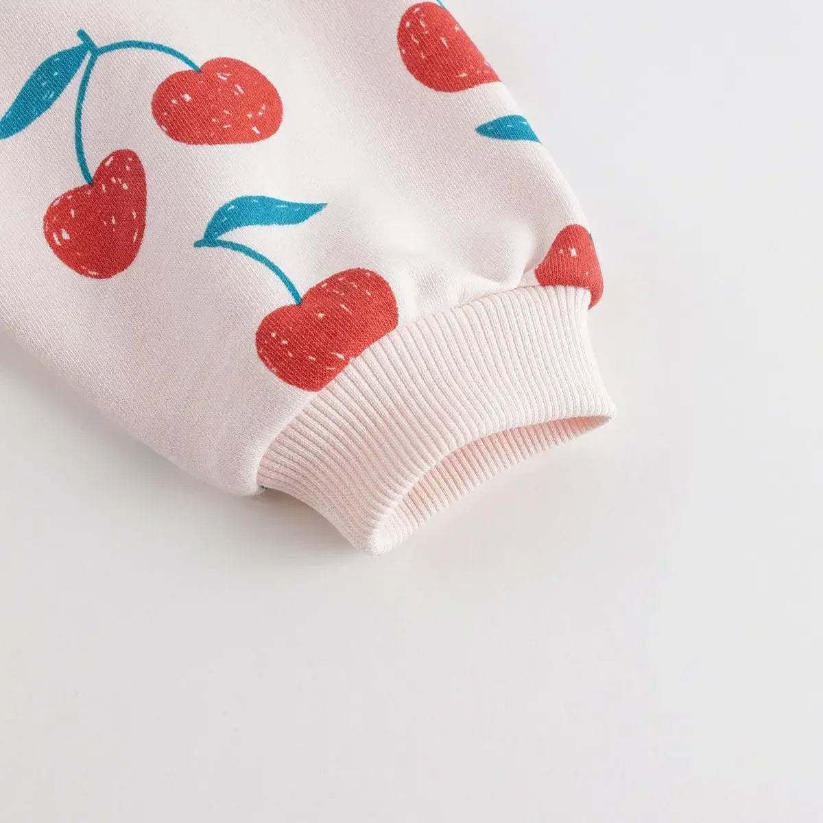 Girls Long Lantern Sleeve Sweatshirts Cherry Printed Round Neck Shirts Soft Cute Pullover Tops 231238