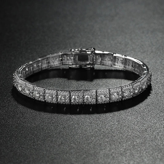 Luxury Full Moissanite Bracelet – S925 Sterling Silver, Sparkling Diamond Look, Fine Jewelry Gift for Women - HER SHOP