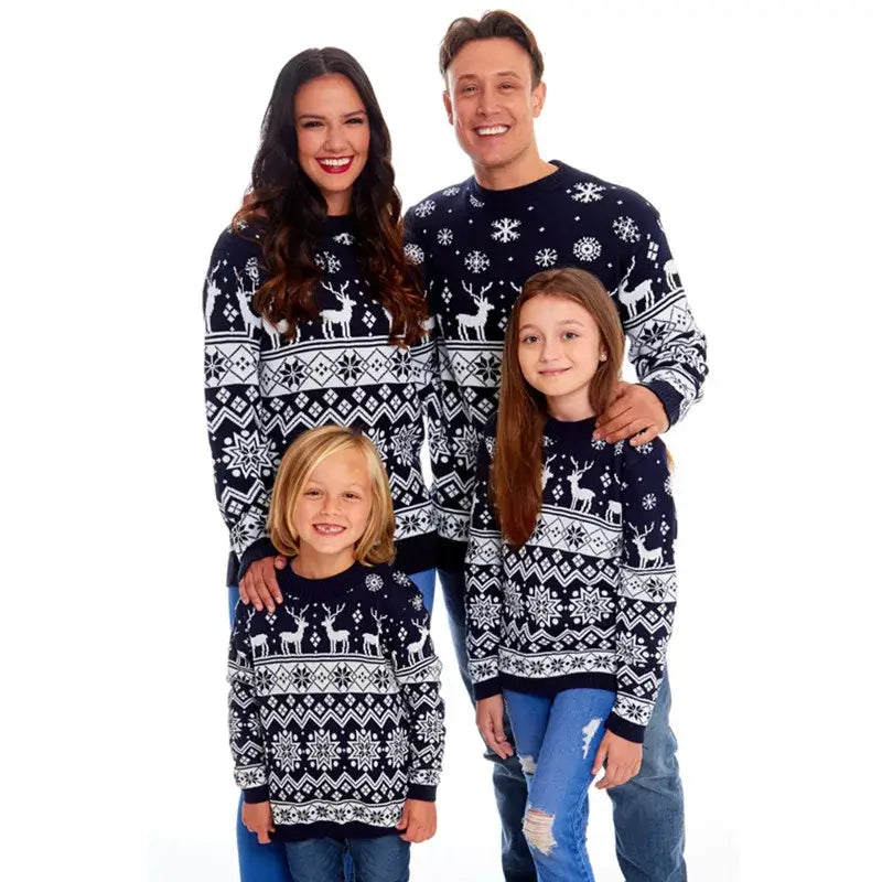 Matching Family Christmas Pajamas  Cotton Merry Christmas Print Sweater Set for Mom, Dad, and Kids - HER SHOP