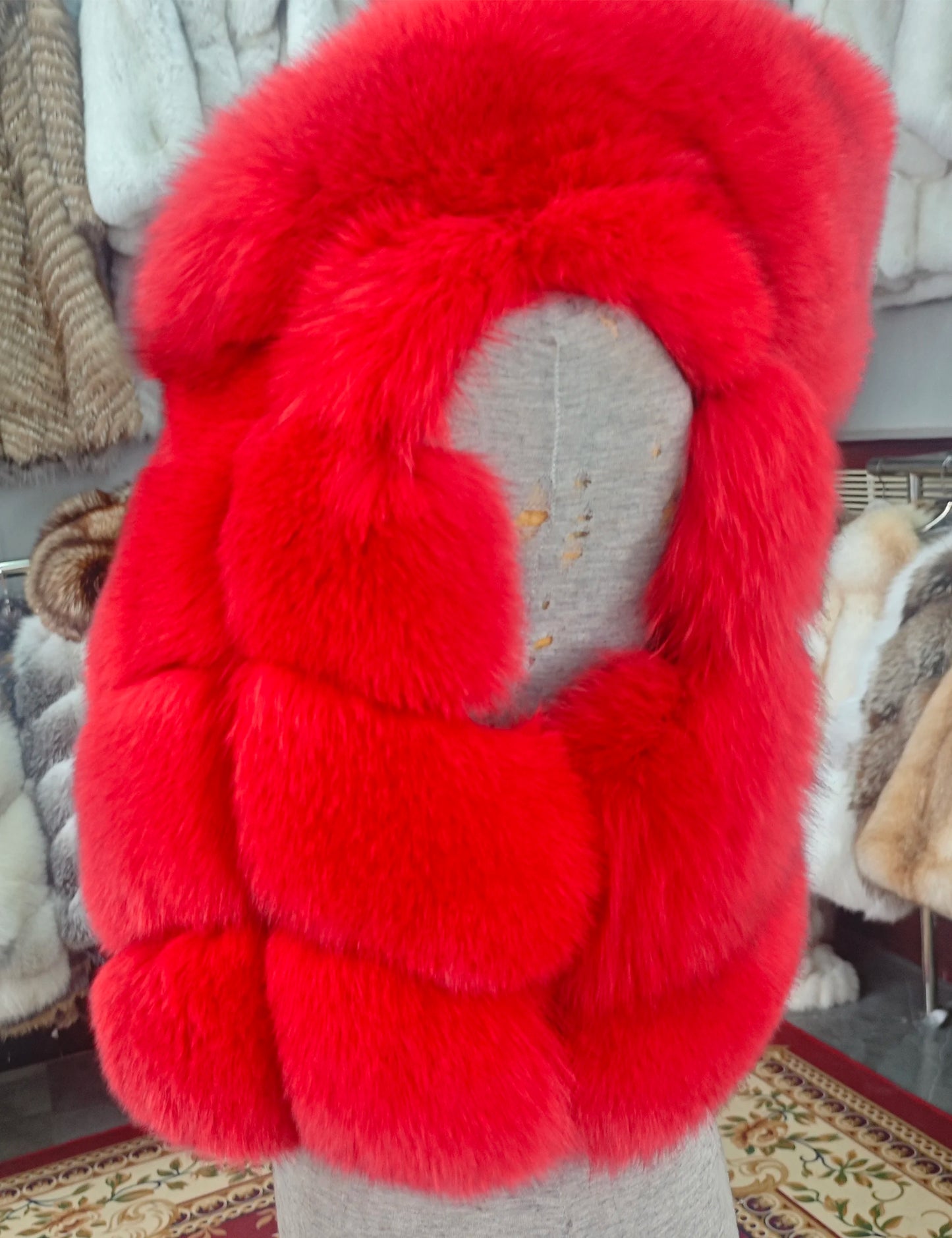 Real Fox Fur Vest Women's Genuine Silver Fox Short Jacket Sleeveless Hooded Fashion Casual Coats