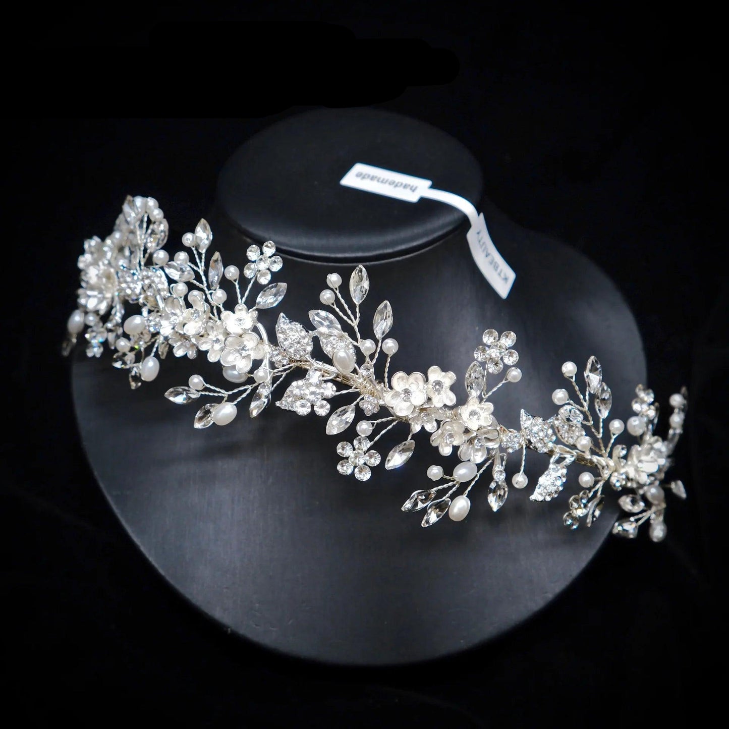 Handmade Crystal Tiara - Elegant Bridal Headpiece for Wedding Accessory and Women's Fashion Gift
