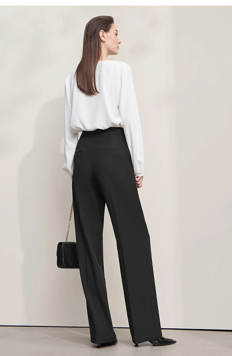 Minimalist Women’s High-Waist Pants – Elegant Office Lady Loose Trousers 2025 Autumn Collection