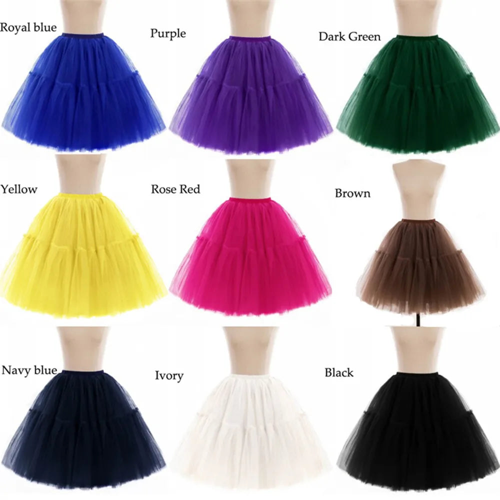 Elegant High Waist Tulle Tutu Skirt – Puffy Mesh Short Pettiskirt for Party, Prom, or Dance