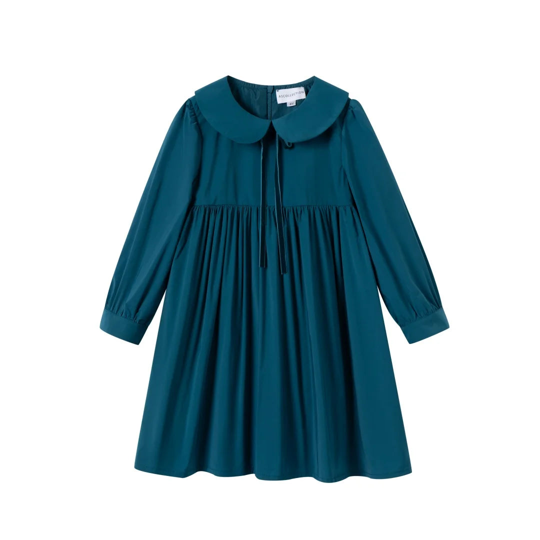 Autumn Holiday Matching Outfits - High Quality Taffeta Girls Dress, Baby Romper & Solid Sweater Set