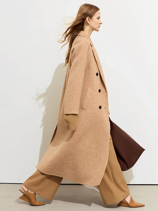 Her Shop Minimalist Vintage Woolen Blazer Coat for Women - HER SHOP