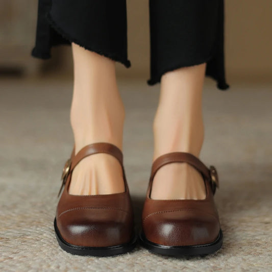 Women's Loafers - Casual Genuine Leather Flats, Student Footwear, Creepers, Oxford Shoes, Large Sizes up to 45 - 48 - HER SHOP