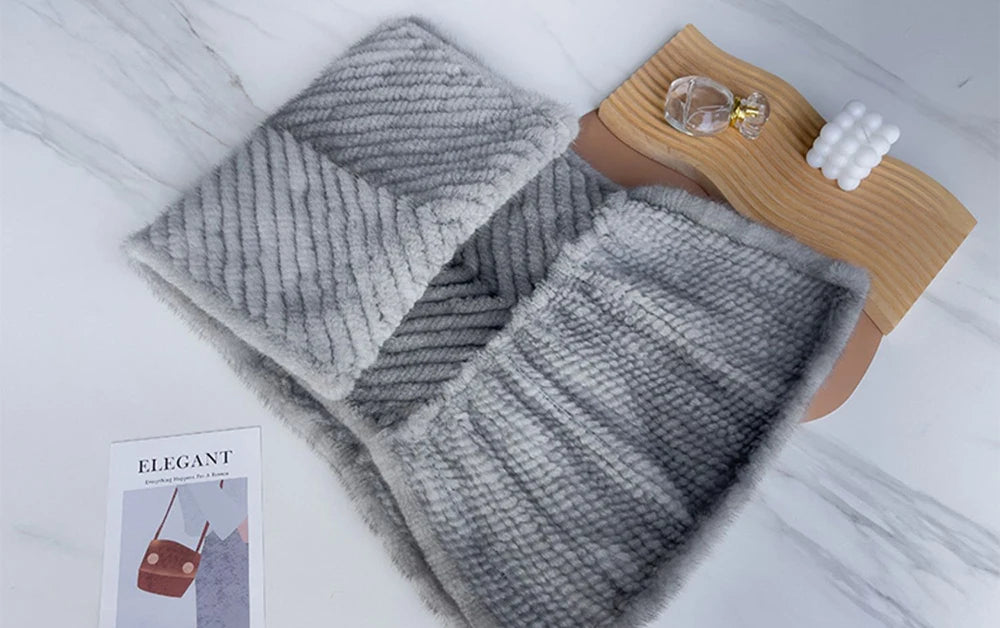Luxury Real Mink Fur Shawl – 100% Natural Mink Fur Scarf & Poncho for Women