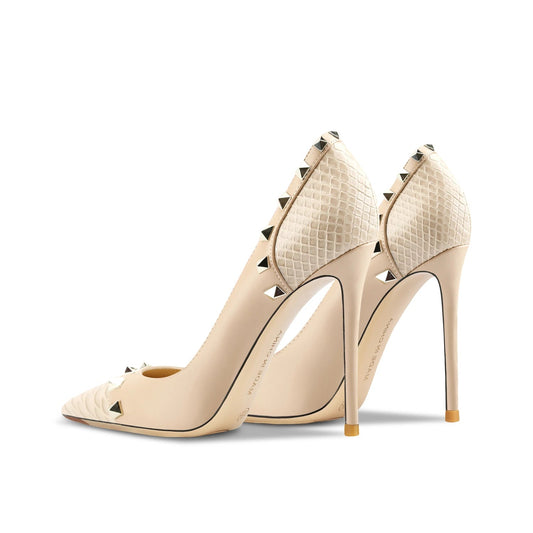 Women's Shoes luxury woman shoes 2024 Heels For Women Fashion Designer Brand Pumps Stiletto Rivets High Heels Pointed Toe 10cm - HER SHOP®