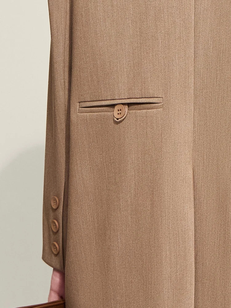Minimalist Women's Blazer – Spring Collection Loose Office Jacket, Elegant Solid Color Coat for Women