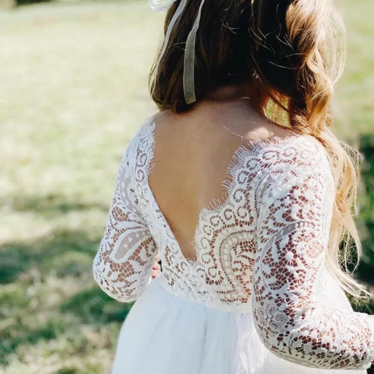 Kids Summer Lace Flower Girl Dress - HER SHOP®
