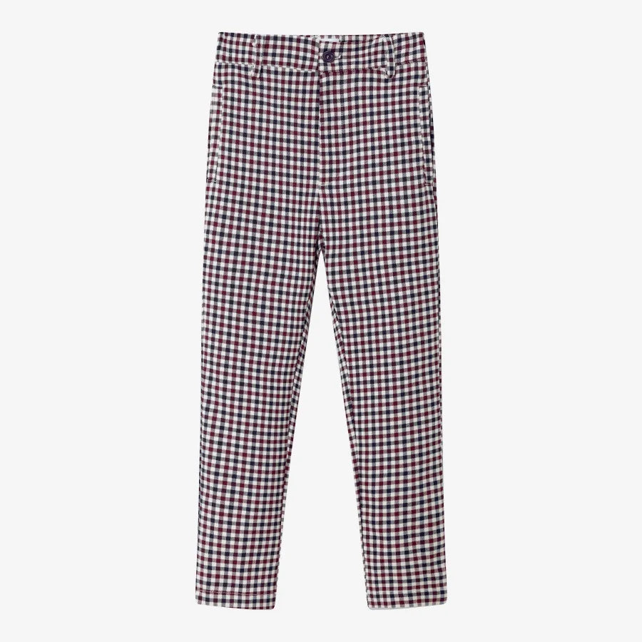 Burgundy Collection Shabbos cotton print Smocking dress check shirt soft wool knitting family match clothes boys girls