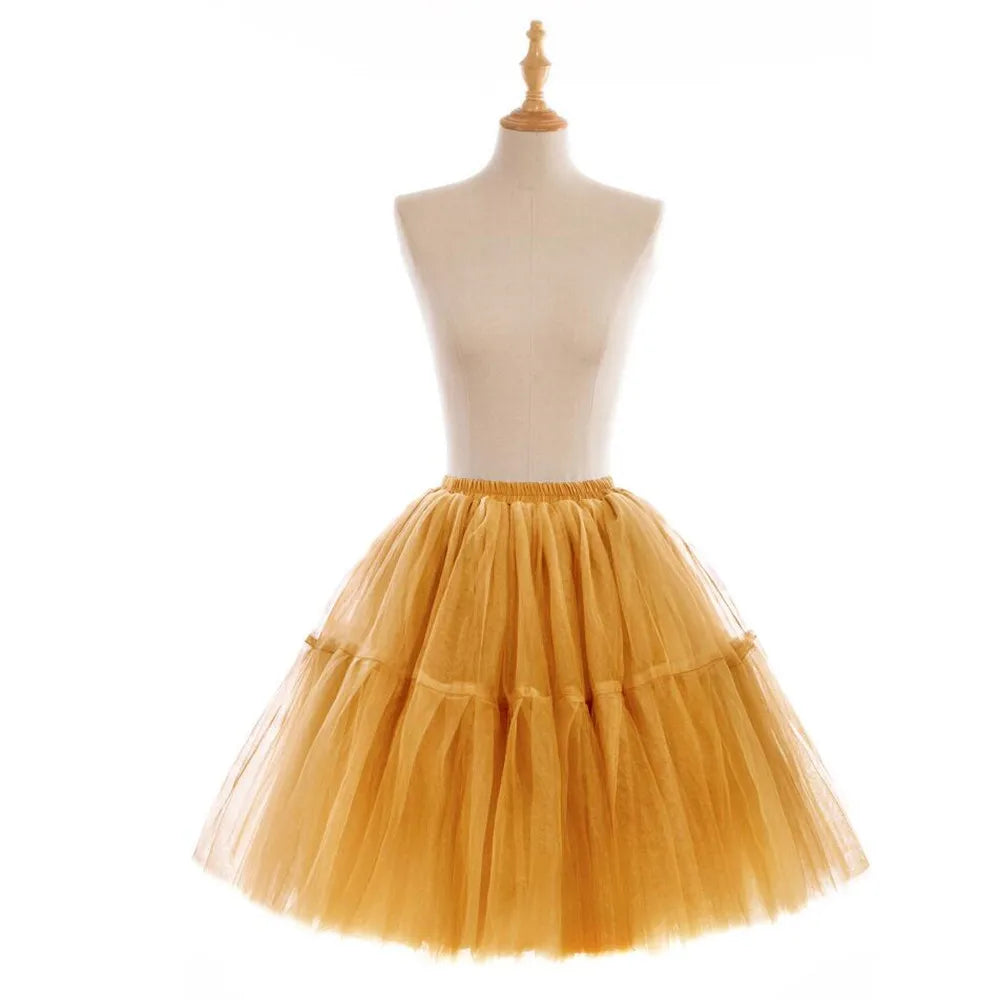 Elegant High Waist Tulle Tutu Skirt – Puffy Mesh Short Pettiskirt for Party, Prom, or Dance