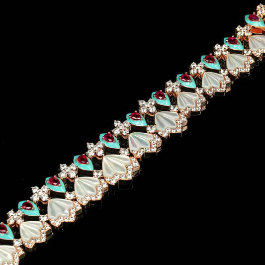 Luxury Designer Zirconia 925 Sterling Silver Shell Pearl Fan Shaped Bracelet For Women Party Evening Dress Fine Jewelry - HER SHOP