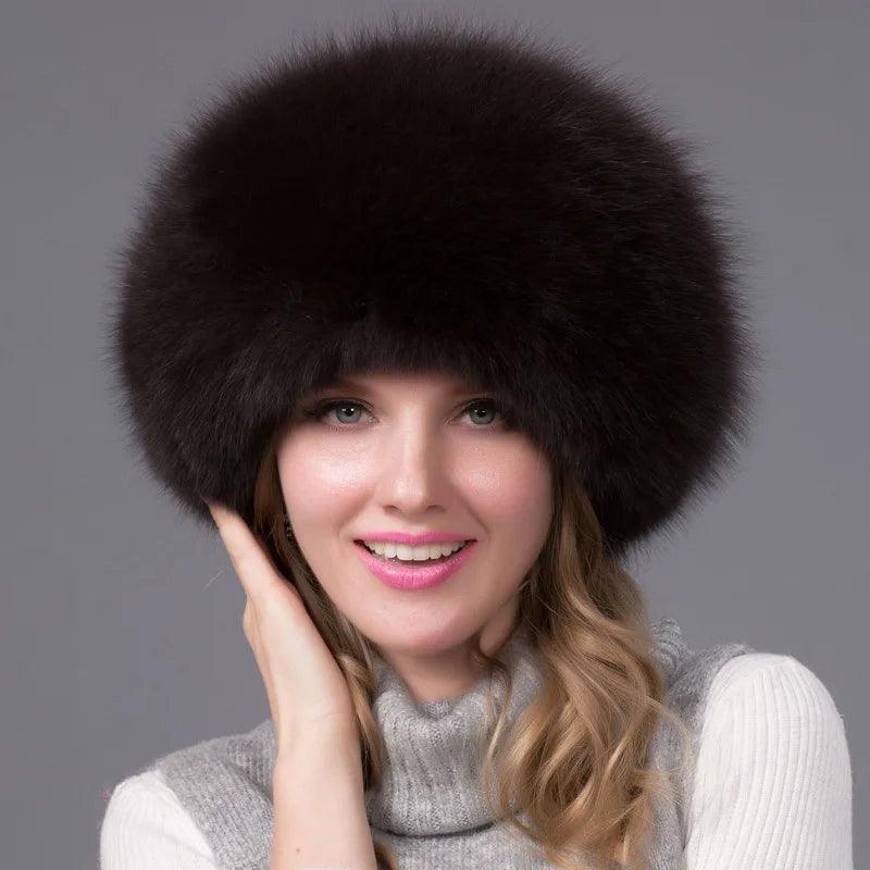 2024 Winter Fashion Women's Fox Fur Hat with Earmuffs - Natural Warmth - HER SHOP