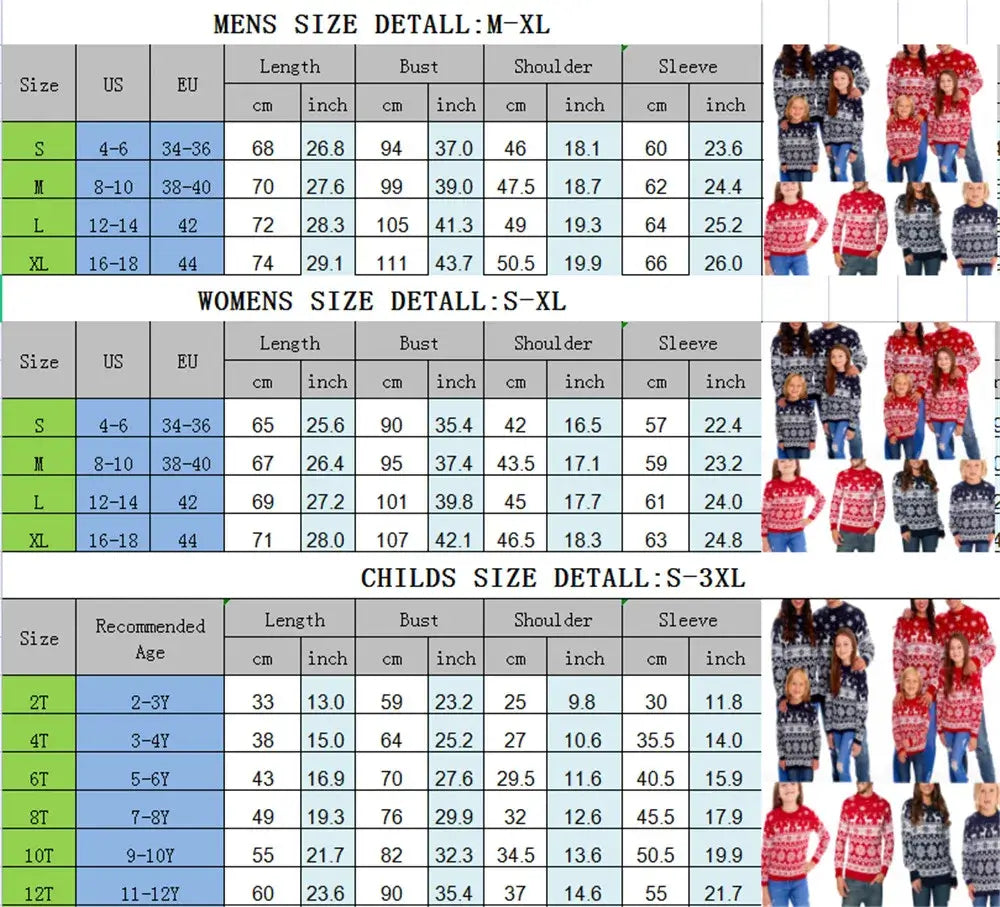 Matching Family Christmas Pajamas  Cotton Merry Christmas Print Sweater Set for Mom, Dad, and Kids - HER SHOP