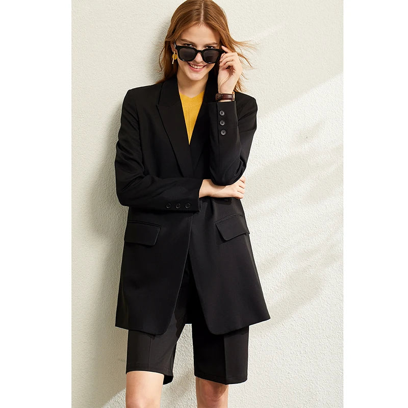Minimalist Women's Blazer  -  Spring Collection Loose Office Jacket, Elegant Solid Color Coat for Women