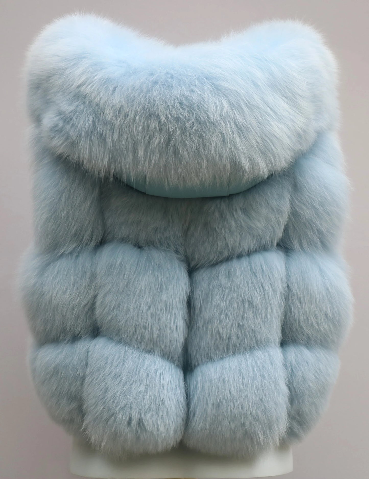 Real Fox Fur Vest Women's Genuine Silver Fox Short Jacket Sleeveless Hooded Fashion Casual Coats