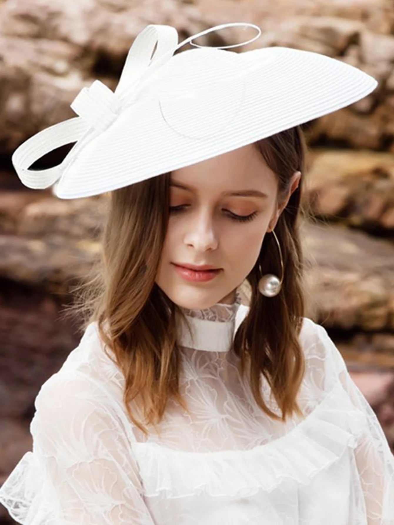 Fascinators Black and White Wedding Pillbox Hat for Women – Vintage Straw Fedora, Elegant Church Dress Hat, Sinamay Derby Hat