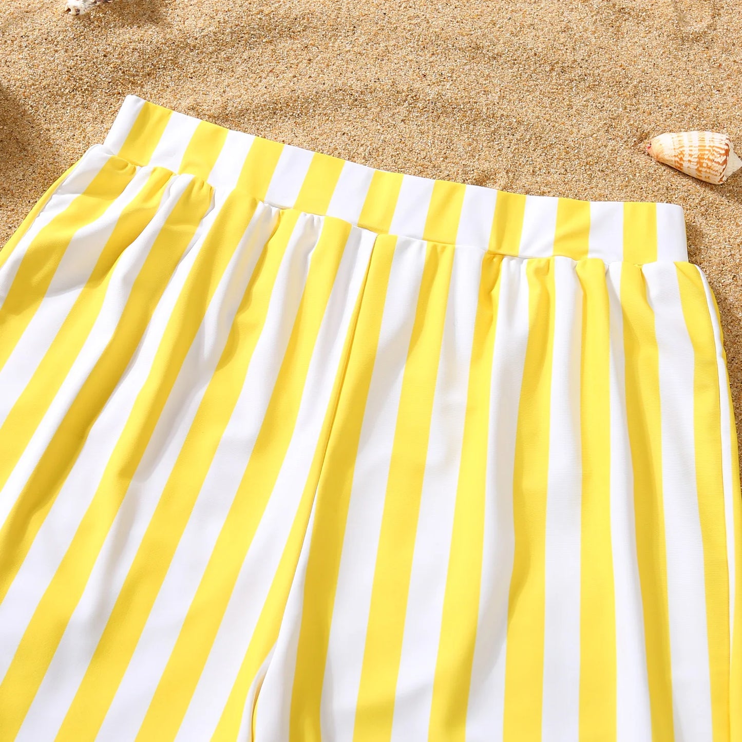 Family Swimsuit Mother Daughter Swimwear Father Son Swim Shorts 2023 Summer Striped Mom And Daughter Bikini Suit Matching Outfit