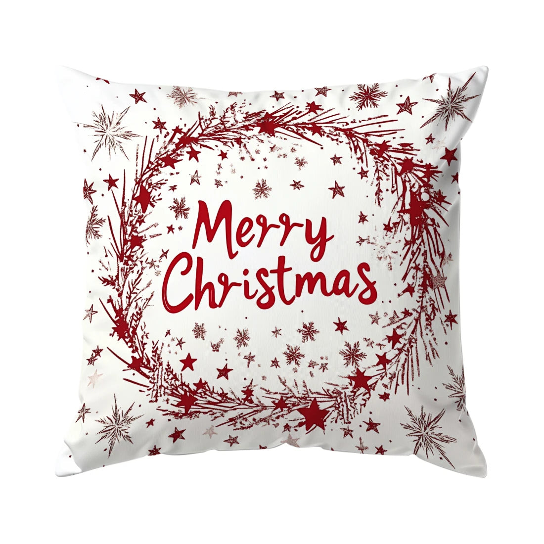 Christmas Snowflake Decorative Pillowcase 45x45cm Woven Polyester
