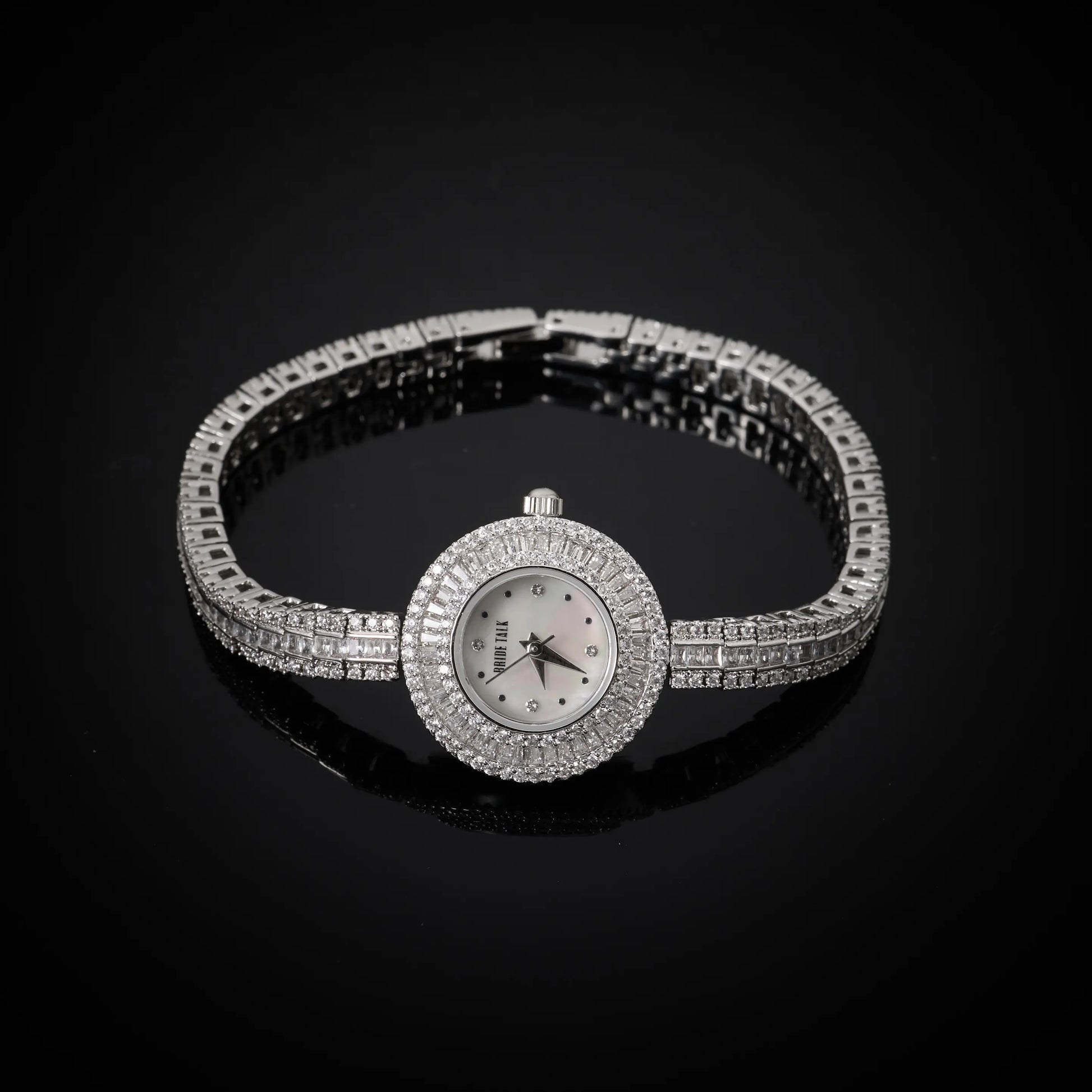 Luxury Women's Cubic Zirconia Bracelet Watch | Elegant Full CZ Crystal Timepiece for Weddings & Parties - HER SHOP
