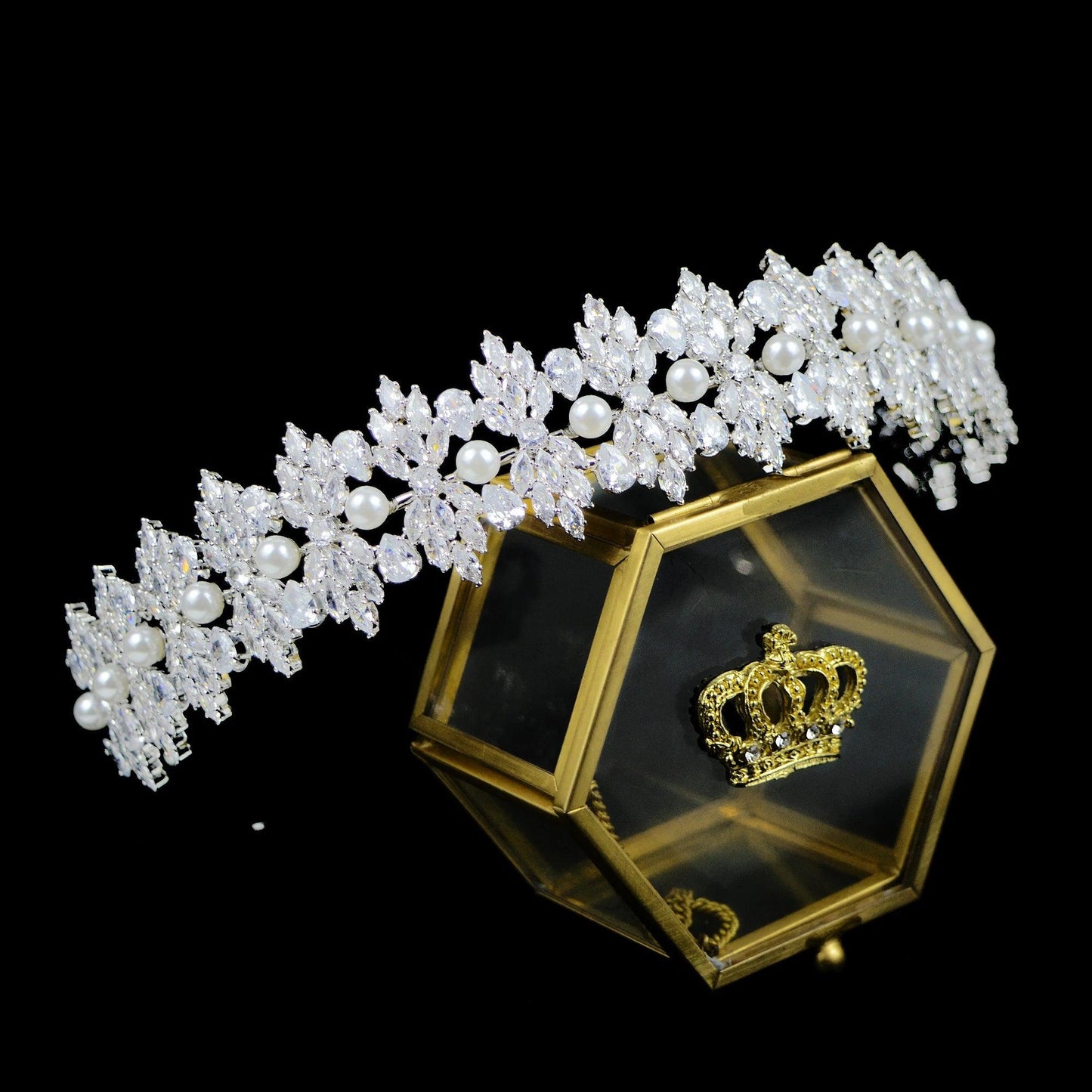 Crystal Bridal Headband Luxury Zirconia CZ Wedding Hair Accessories, Tiaras & Crowns for Prom & Party