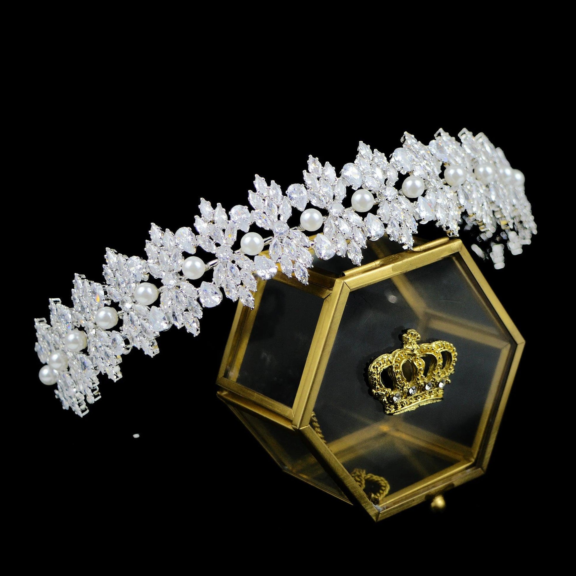 Crystal Bridal Headband Luxury Zirconia CZ Wedding Hair Accessories, Tiaras & Crowns for Prom & Party