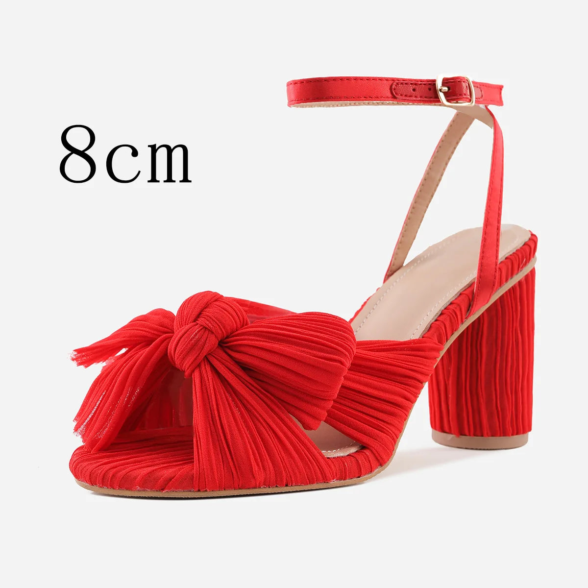 Cute Bow High Heel Sandals – Round Heel Formal Party Shoes for Women