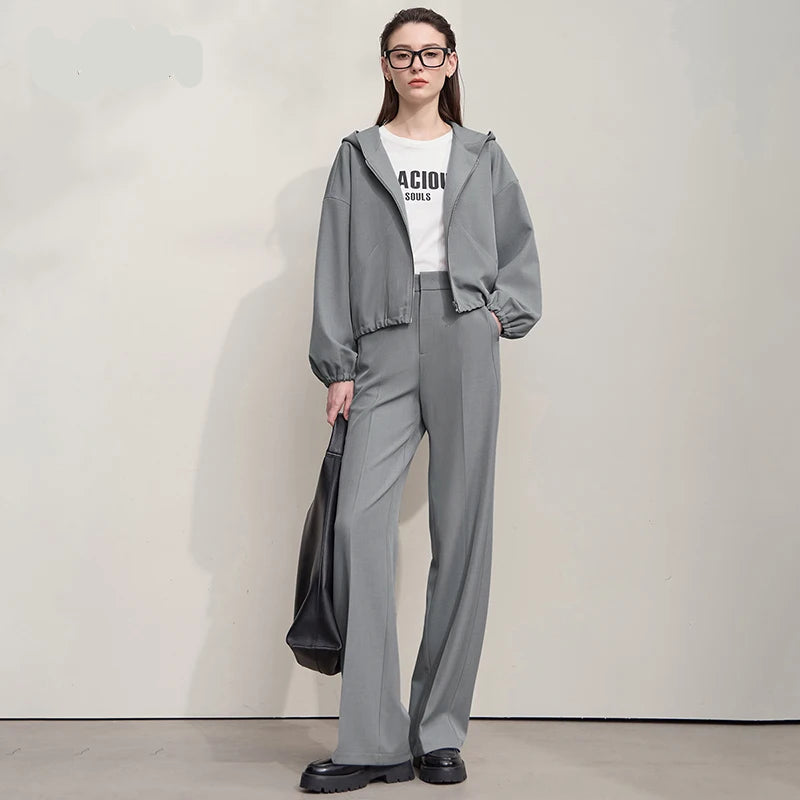 Minimalist Women’s High-Waist Pants – Elegant Office Lady Loose Trousers 2025 Autumn Collection