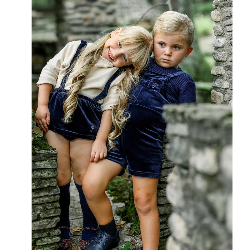 Smocked Velvet Knit Collection - Family Matching Outfits with Girls' Dress, Baby Romper, Boys' Top, Pants & Blazer