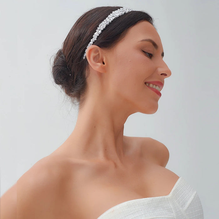Bridal Headband - Silver Crown for Elegant Wedding Hair Accessories and Bridesmaid Gifts