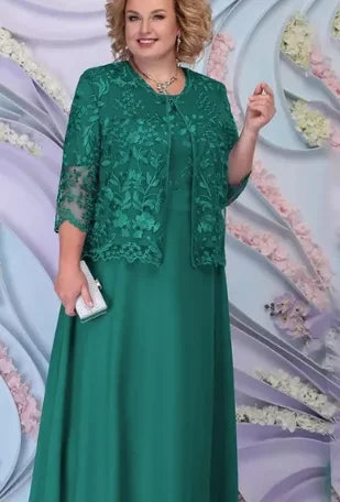 Customized Plus Size Blue Mother of the Bride Dresses with Jacket A-line Wedding Guest Dress Lace Party Vestido Madre Novia