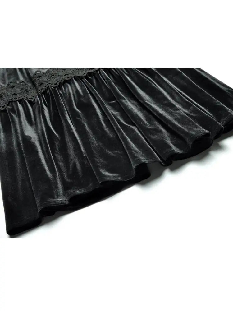 Vertical Collar Lady's Long Dress 2025 Spring And Autumn Hollow Out Stitching Lace Large Hem Women's X-Long Velvet Dresses