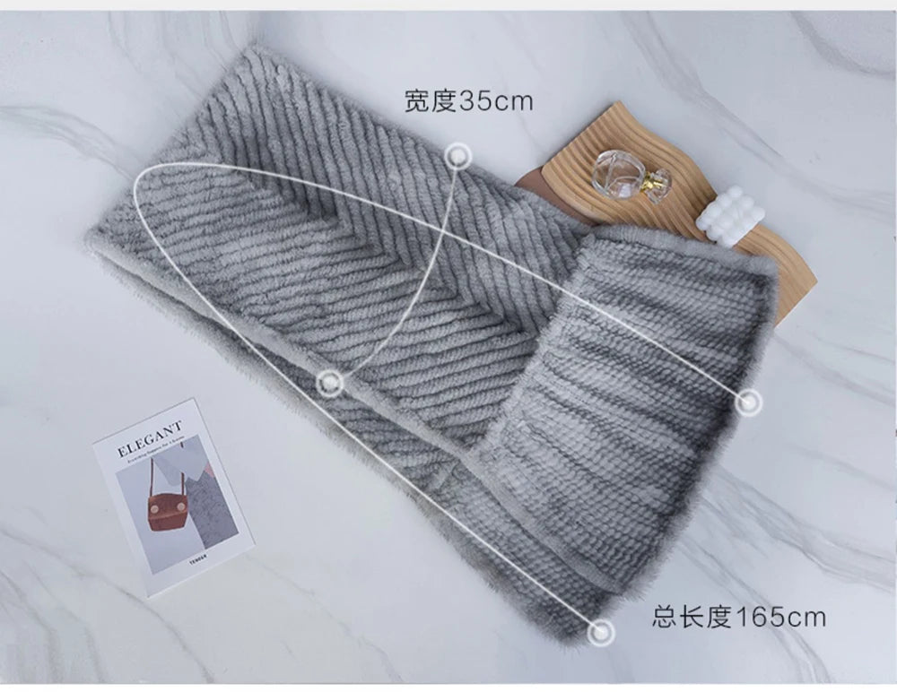 Luxury Real Mink Fur Shawl – 100% Natural Mink Fur Scarf & Poncho for Women