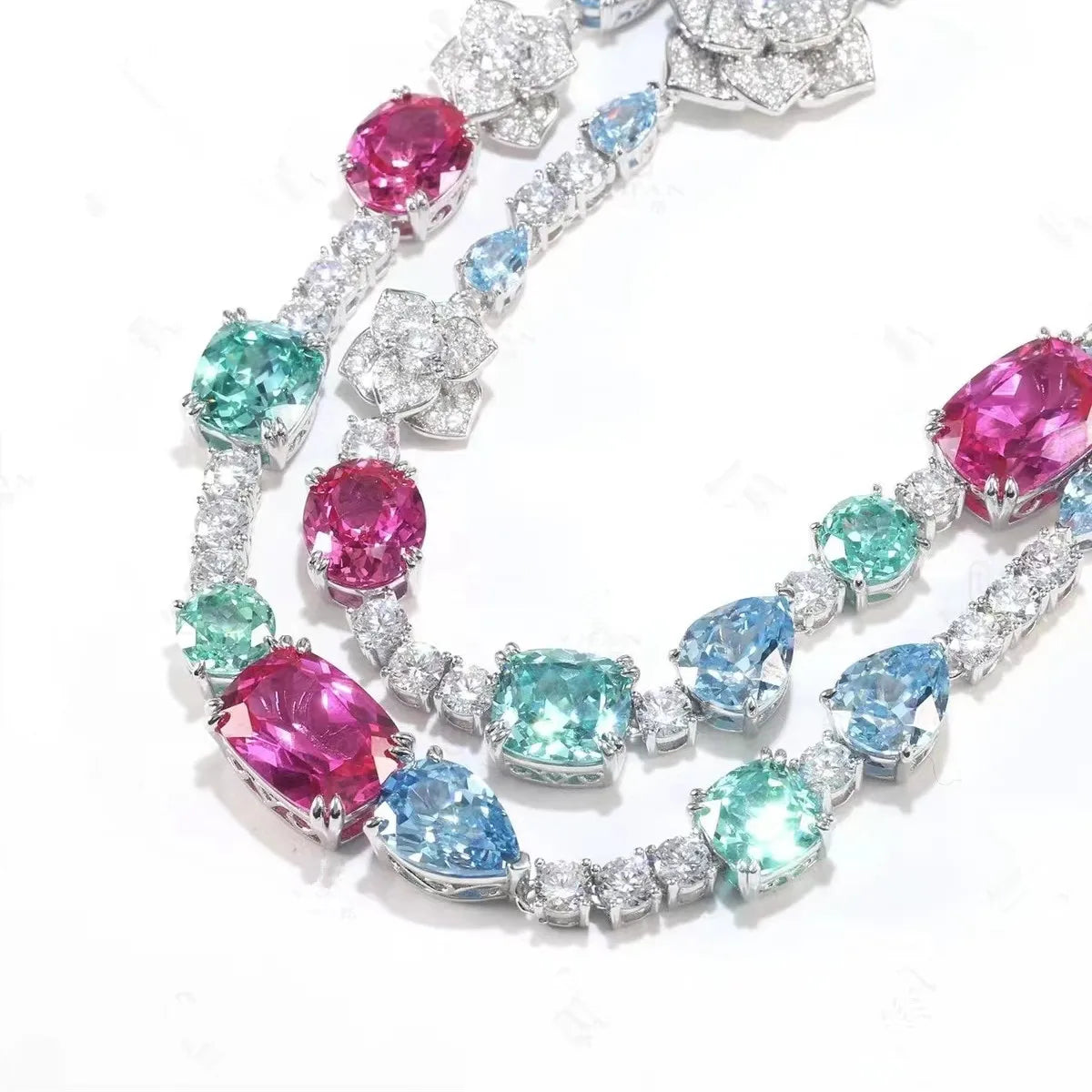 Fancy Color Zirconia Necklace – 925 Sterling Silver | Elegant Fine Jewelry for Women Product Description: