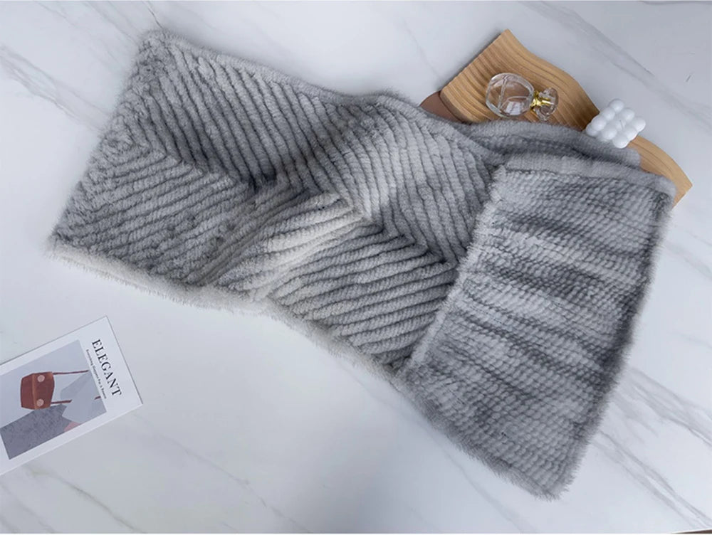 Luxury Real Mink Fur Shawl – 100% Natural Mink Fur Scarf & Poncho for Women