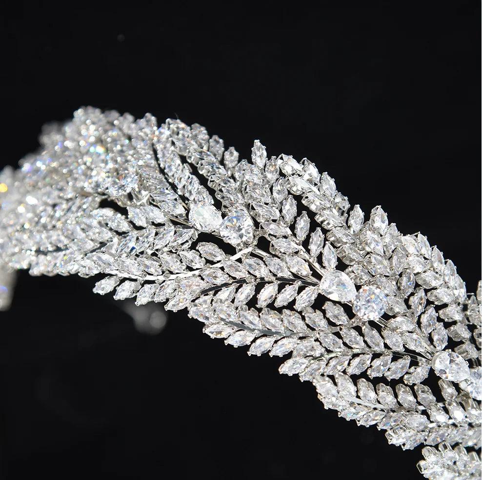 Crystal Bridal Headband Luxury Zirconia CZ Wedding Hair Accessories, Tiaras & Crowns for Prom & Party