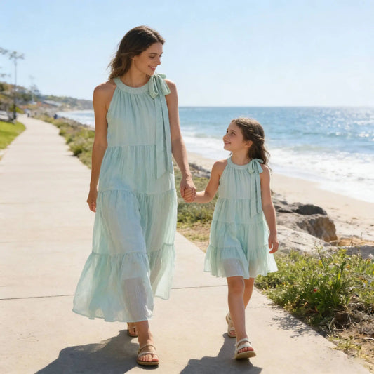 2026 Mom and Daughter Matching Polka Dot Summer Dresses – French-Inspired Family Outfits - HER SHOP®