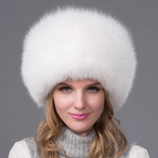 2024 Winter Fashion Women's Fox Fur Hat with Earmuffs - Natural Warmth - HER SHOP